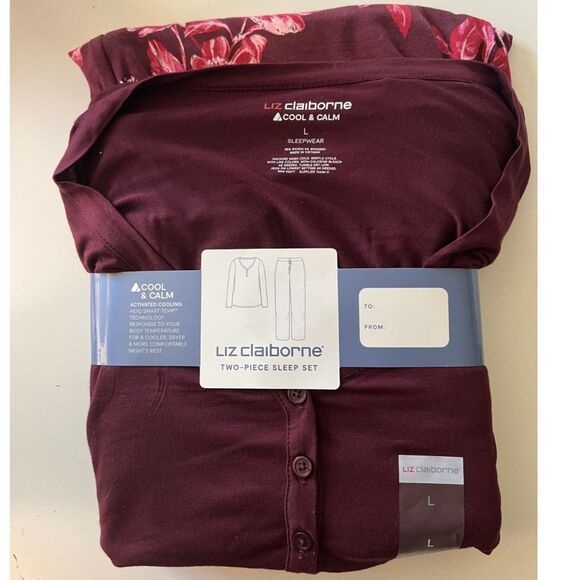 Liz Claiborne Other - BNWT Womens Liz Claiborne LS Pjs Pajama Pants 2pc Cool & Calm Sleep Set Lg